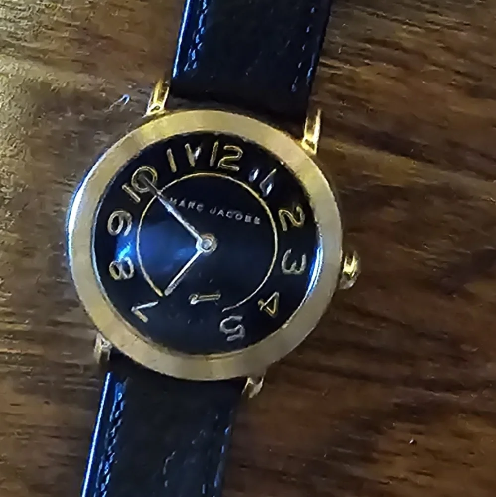 Marc Jacobs Black and Gold Timepiece